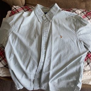 Ralph Lauren Polo Button Down - green & blue/white